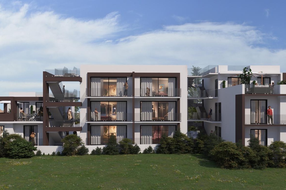 Außenansicht einer modernen 3-Zimmer-Wohnung im Neubauprojekt in Alsancak Nordzypern