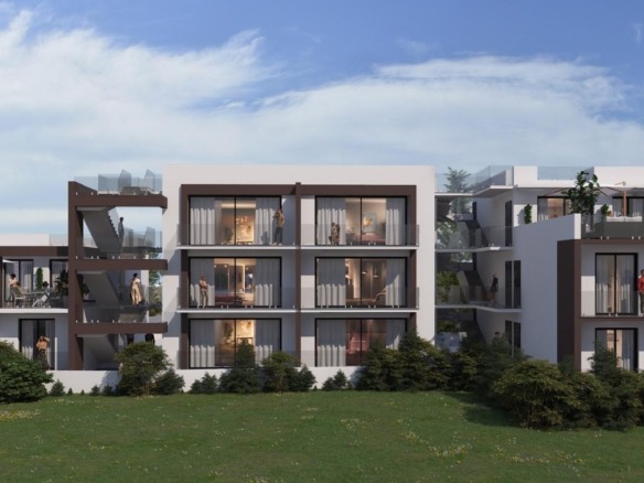 Außenansicht einer modernen 3-Zimmer-Wohnung im Neubauprojekt in Alsancak Nordzypern