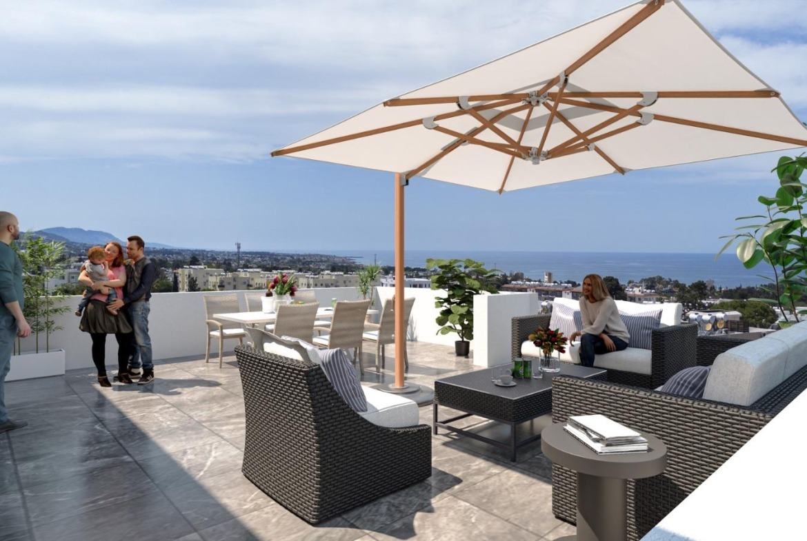 3 Zimmer Wohnung Alsancak Nordzypern – Berg- und Naturlandschaft