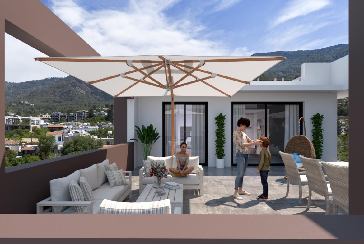 3 Zimmer Wohnung in Alsancak Nordzypern mit Meerblick – Außenansicht des modernen Wohnprojekts