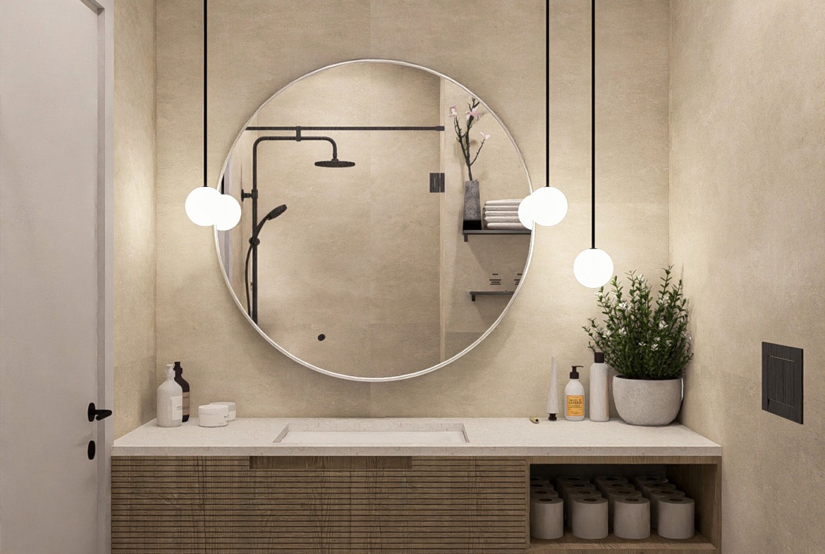 Badezimmer – Off Plan 1–2 Zimmer Luxus Apartments in Karsiyaka Nordzypern