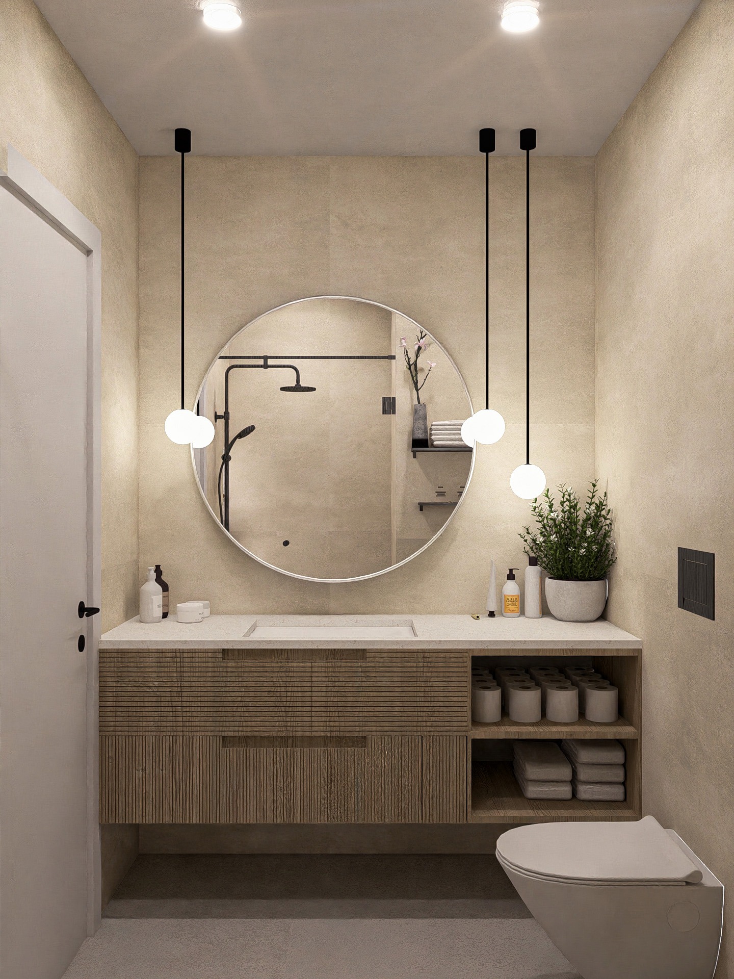 Badezimmer – Off Plan 1–2 Zimmer Luxus Apartments in Karsiyaka Nordzypern