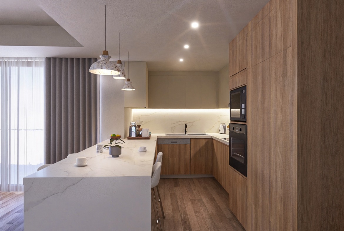 Küche – Off Plan 1–2 Zimmer Luxus Apartments in Karsiyaka Nordzypern