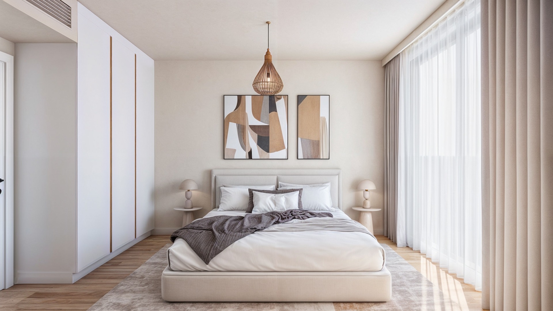 Schlafzimmer 2 – Off Plan 1–2 Zimmer Luxus Apartments in Karsiyaka Nordzypern