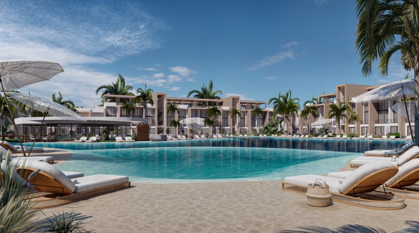 Iskele Projekt Nordzypern modernes Wellness Resort Gesamtansicht