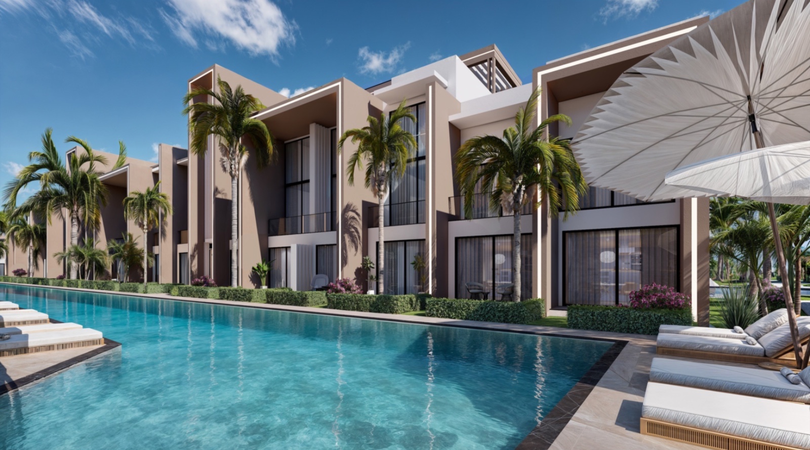 Iskele Projekt Nordzypern modernes Wellness Resort Gesamtansicht