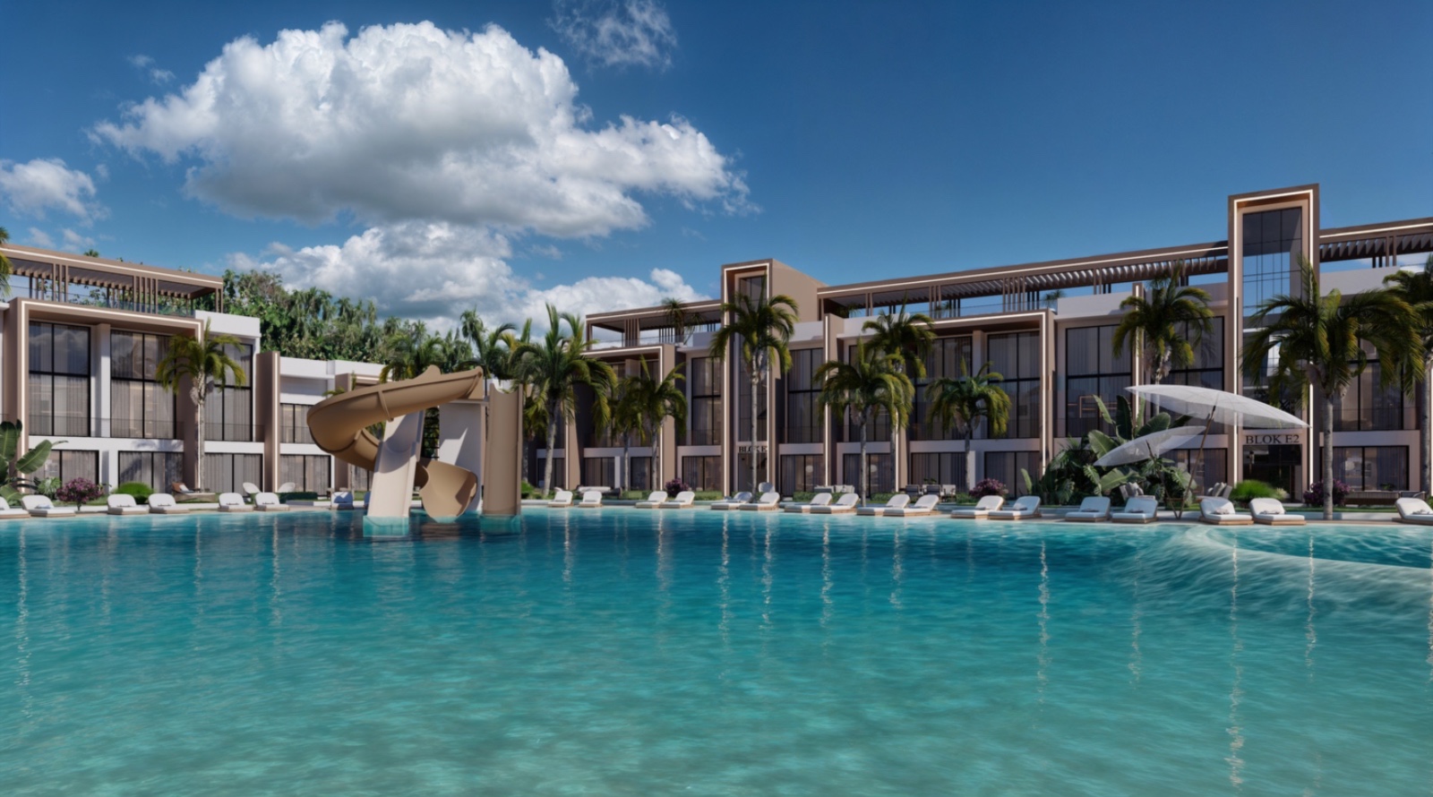 Iskele Projekt Nordzypern modernes Wellness Resort Gesamtansicht