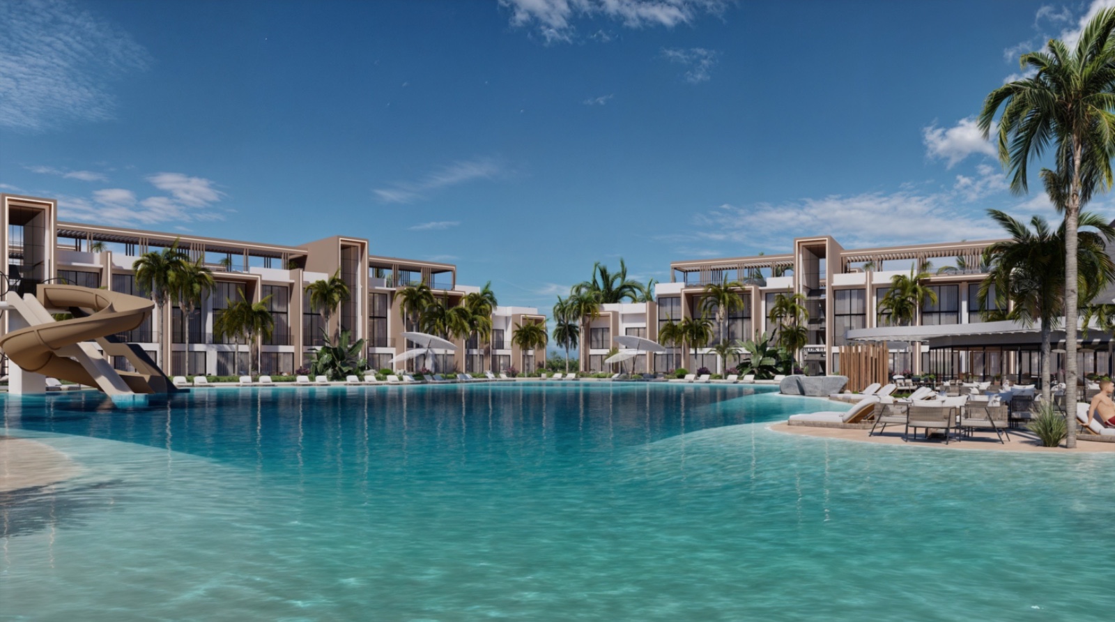 Iskele Projekt Nordzypern modernes Wellness Resort Gesamtansicht