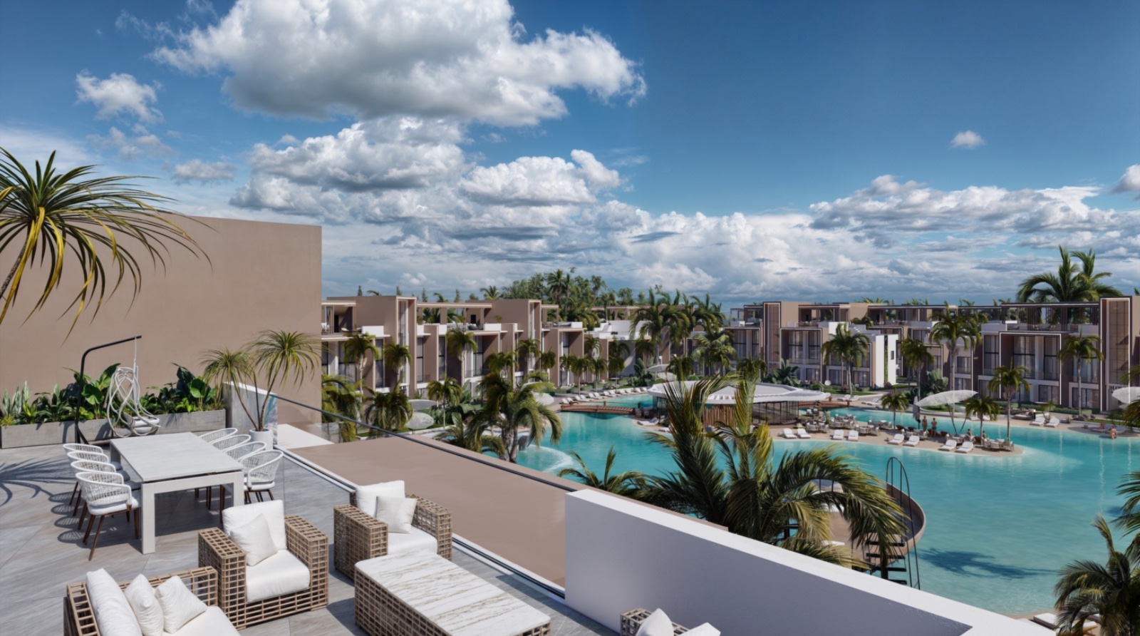 Iskele Projekt Nordzypern modernes Wellness Resort Gesamtansicht