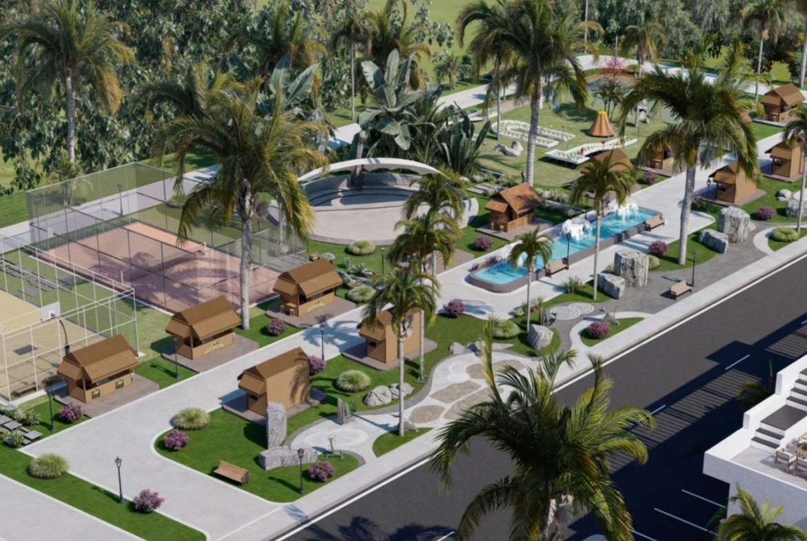 Iskele Projekt Nordzypern modernes Wellness Resort Gesamtansicht