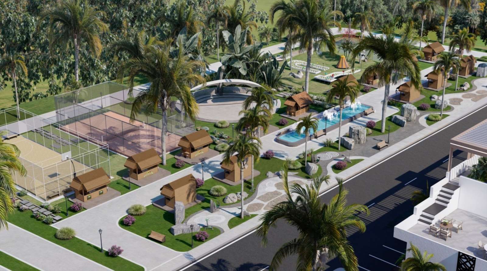 Iskele Projekt Nordzypern modernes Wellness Resort Gesamtansicht