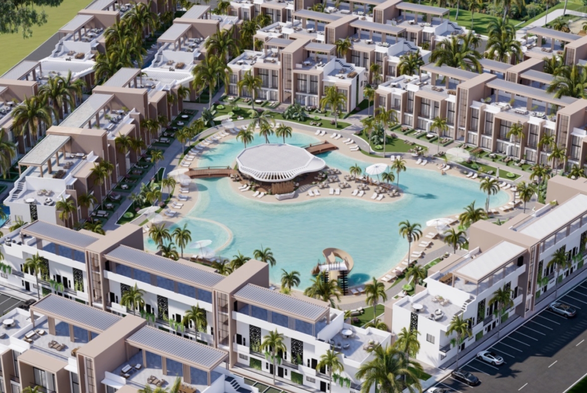 Iskele Projekt Nordzypern modernes Wellness Resort Gesamtansicht