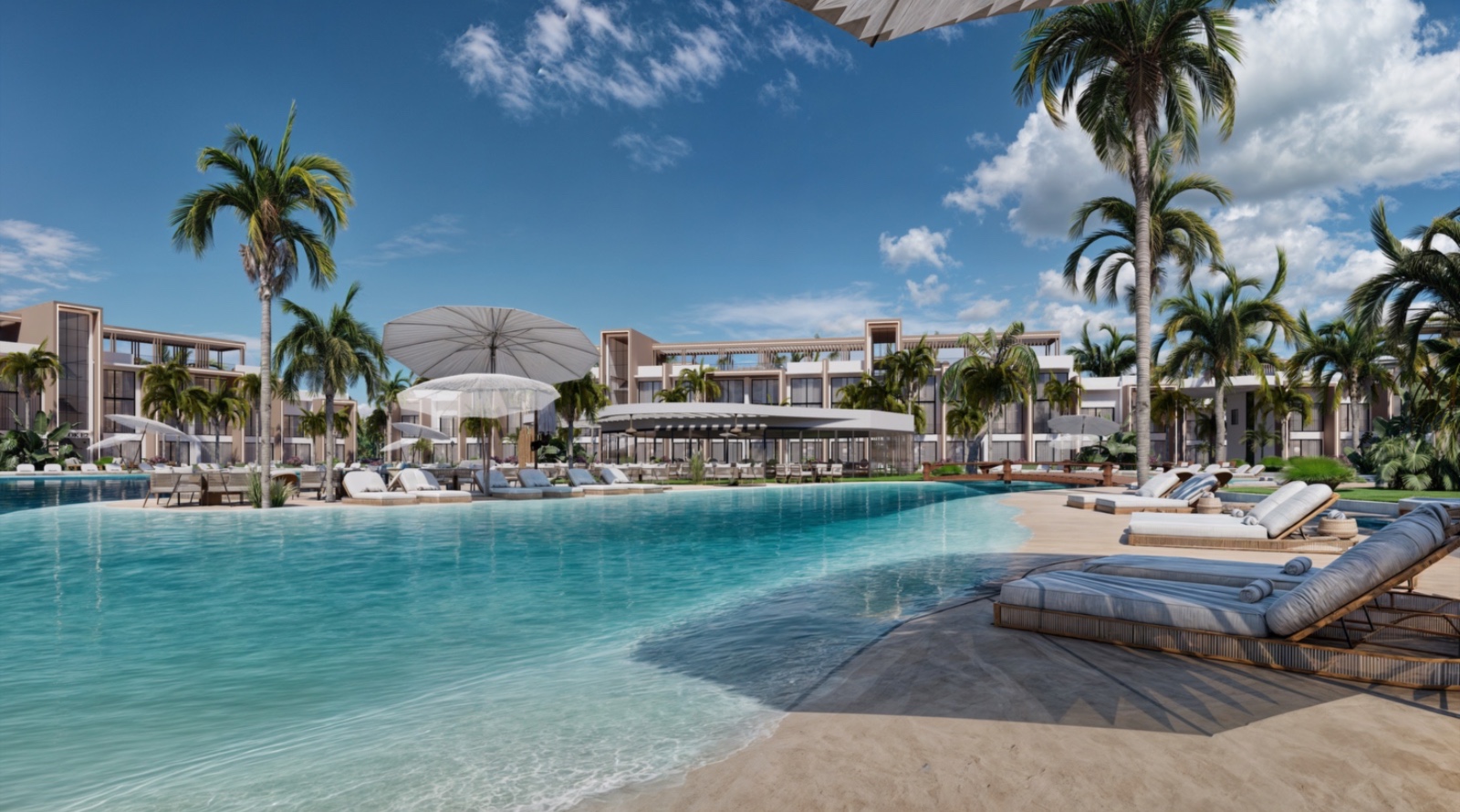 Iskele Projekt Nordzypern modernes Wellness Resort Gesamtansicht