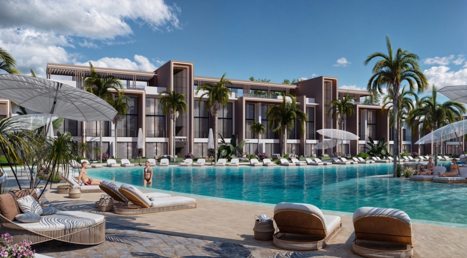 Iskele Projekt Nordzypern modernes Wellness Resort Gesamtansicht