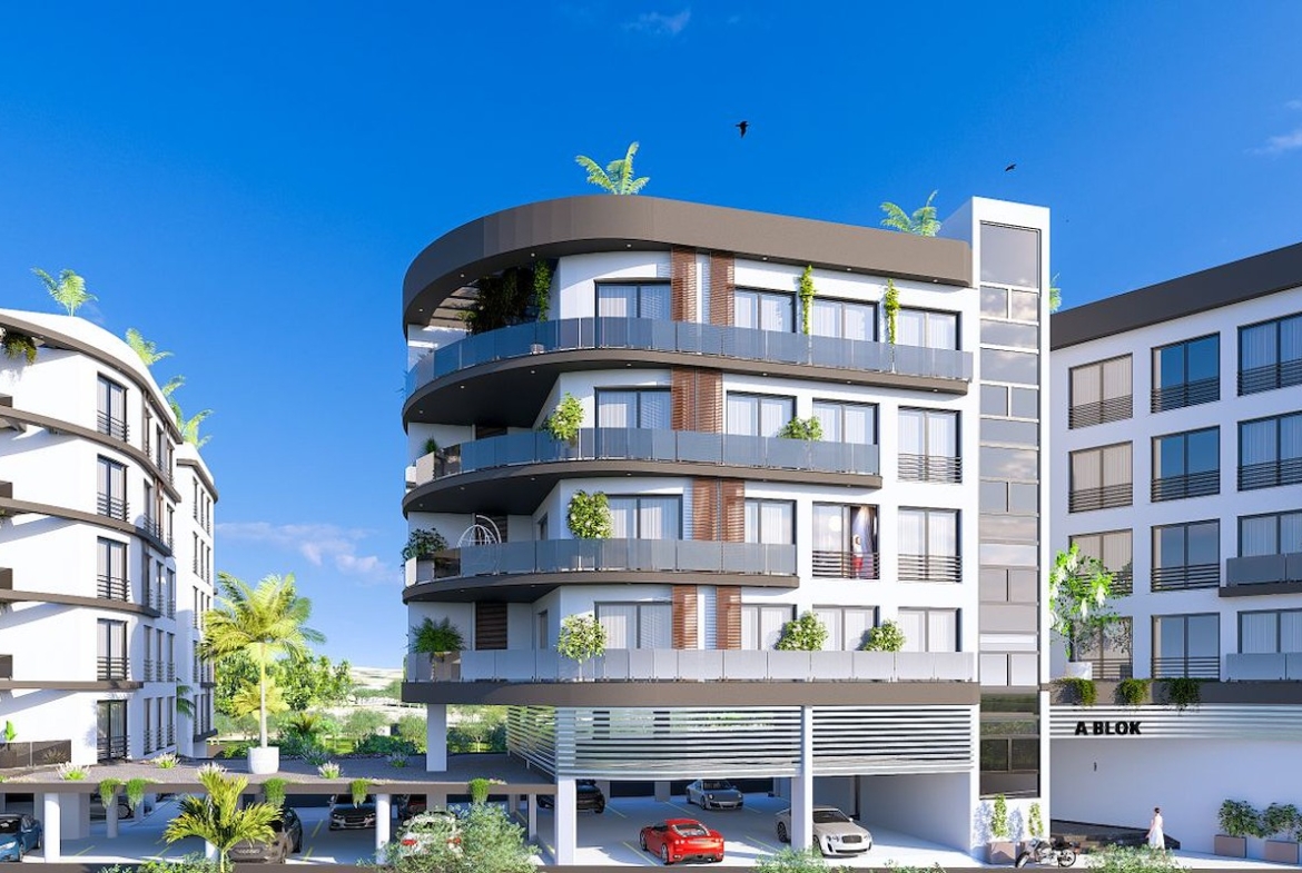 Modernes Stadtzentrum Projekt mit Wohnungen und Gewerbeeinheiten in Gönyeli Nicosia Nordzypern