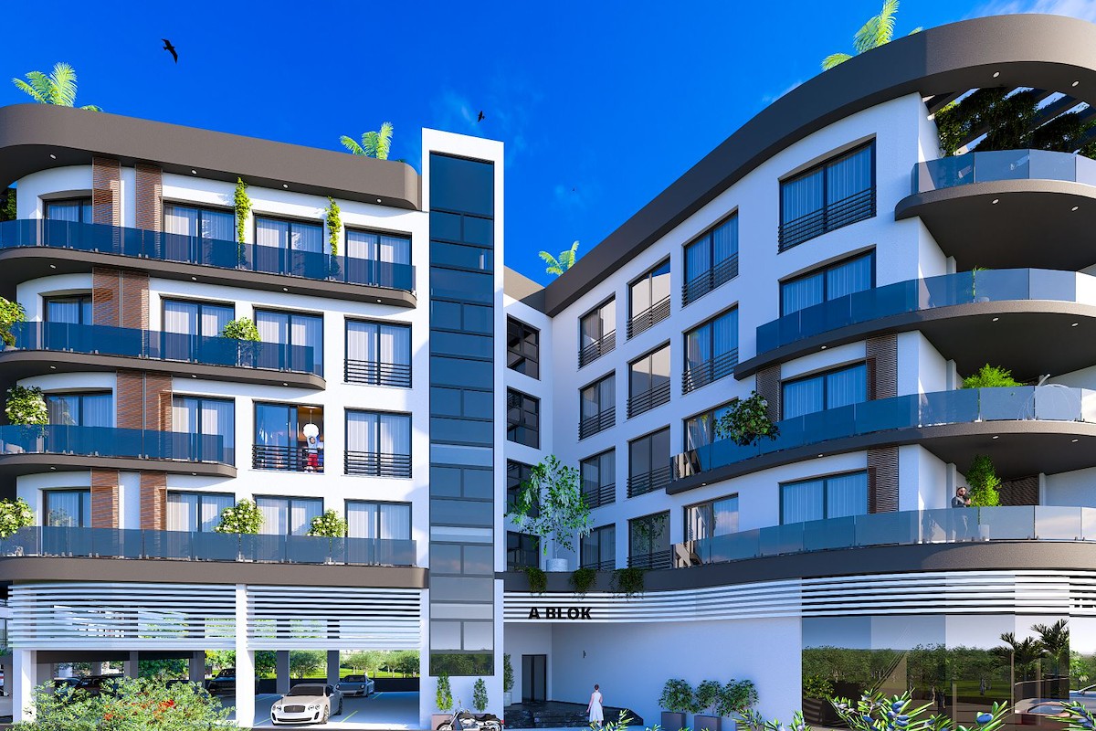 Modernes Stadtzentrum Projekt mit Wohnungen und Gewerbeeinheiten in Gönyeli Nicosia Nordzypern
